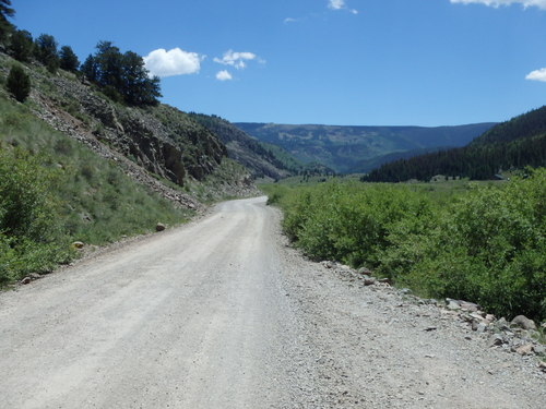 GDMBR: Riding south on NF-250 along the Conejos River.